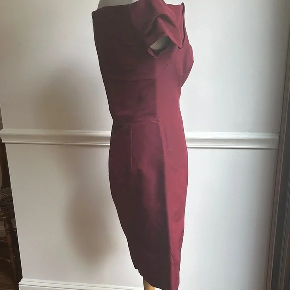 Zac Posen Strapless Dress in Deep Red Burgundy Size 6 NWT